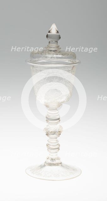 Goblet with Cover, Bohemia, c. 1690. Creator: Bohemia Glass.