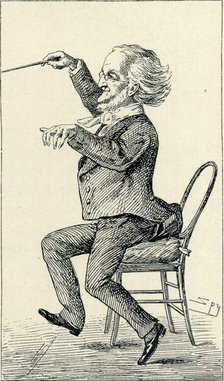 Richard Wagner as Conductor. Caricature, c. 1870.