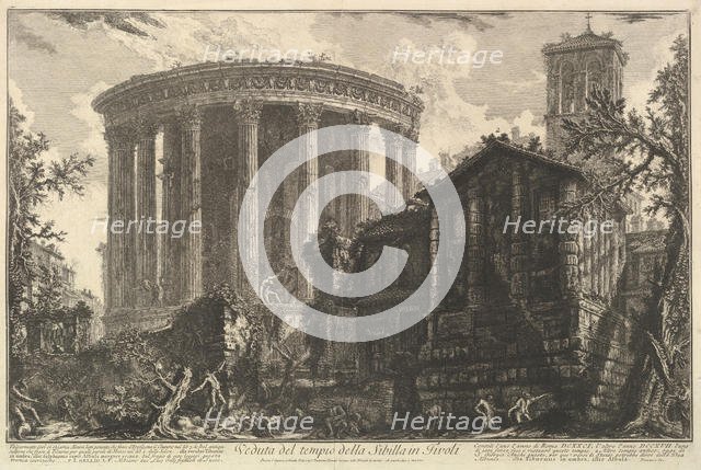 View of the Temple of the Temple of the Sibyl at Tivoli, from Vedute di Roma (Roman Vi..., ca. 1761. Creator: Giovanni Battista Piranesi.