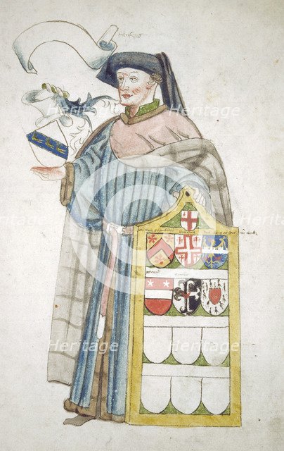 Unidentified London alderman in aldermanic robes, c1450.                                             Artist: Roger Leigh