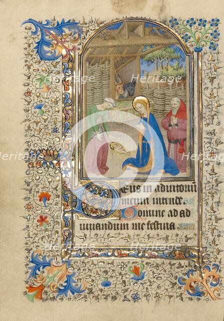 The Nativity; Book of Hours, about 1420-1430. Creator: Master of the Harvard Hannibal.