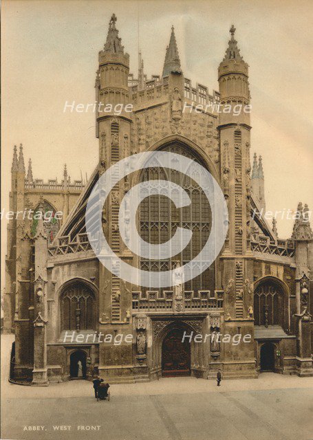 Bath Abbey, West front, c1925. Creator: Unknown.