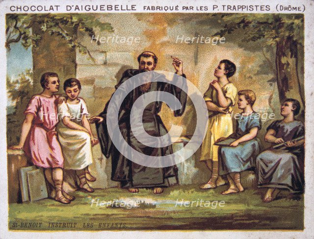 Saint Benoit instructs the children, 19th century. Artist: Unknown