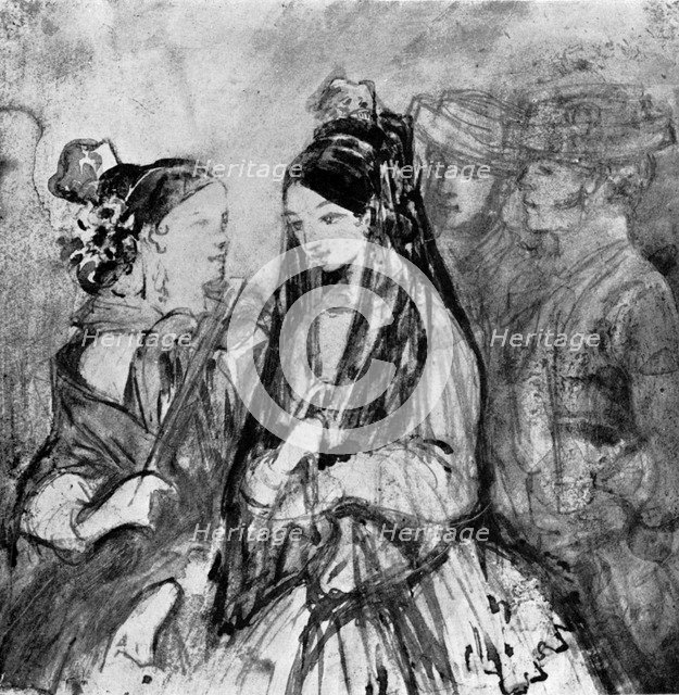 'Spanish Ladies', 19th century, (1930).Artist: Constantin Guys