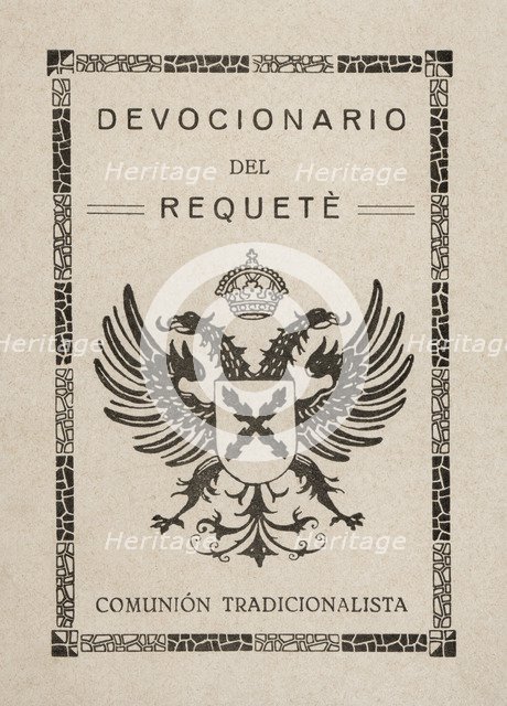 Cover of the 'Prayer of the Requeté' approved by the Ecclesiastical Authority in Burgos, on Augus…
