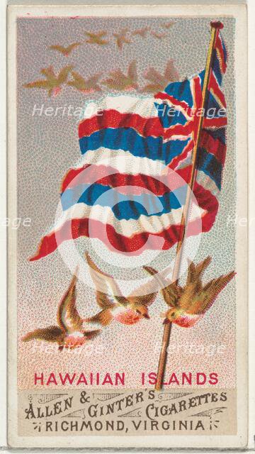 Hawaiian Islands, from Flags of All Nations, Series 1 (N9) for Allen & Ginter Cigarettes B..., 1887. Creator: Allen & Ginter.