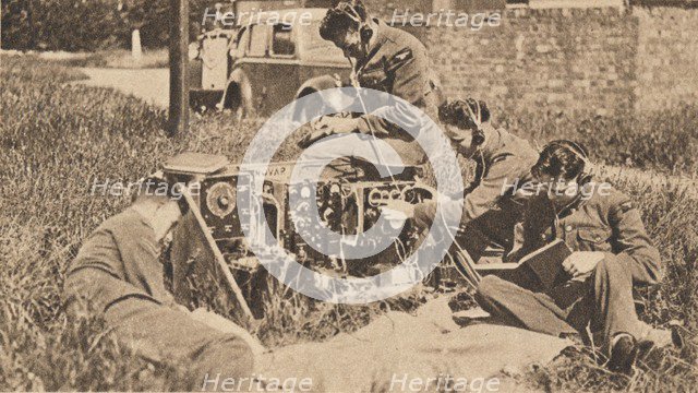 Wireless Operator Inside Latest Type of Training Machine, 1940. Artist: Unknown