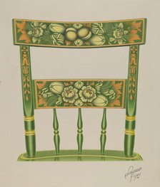 Back of Stencilled Chair, 1938. Creator: Lawrence Flynn.