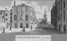Christ's Hospital with Christ Church in the background, City of London, 1750. Artist: Taylor