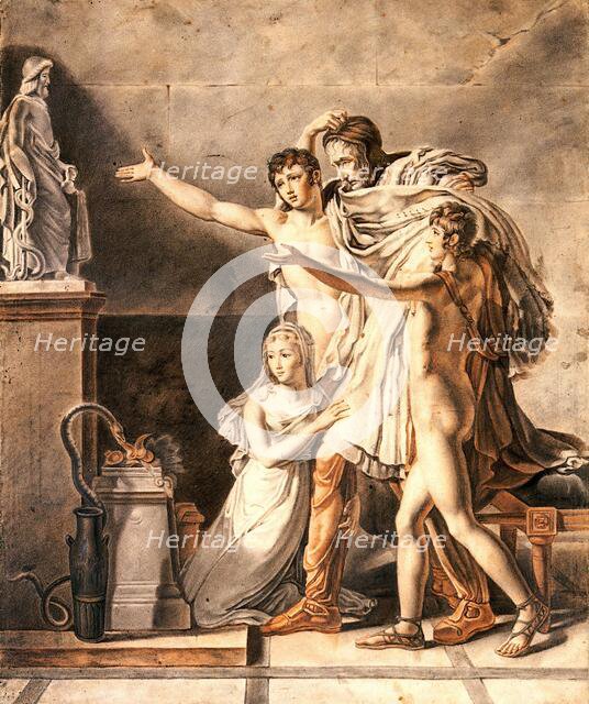 Four people praying to Aesculapius, late 18th-early 19th century? Creator: Circle of Pierre-Narcisse Guérin.