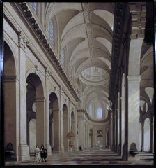 Idealized view of the interior of the Saint-Sulpice church during its construction, 1661. Creator: Daniel de Blieck.