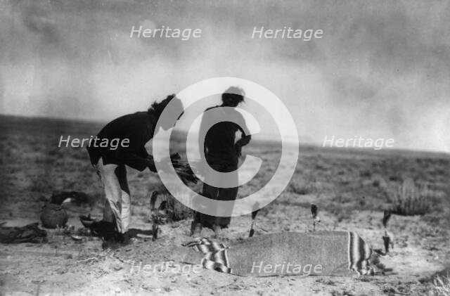 Yeibichai, patient in sweat bath, 1904, c1905. Creator: Edward Sheriff Curtis.