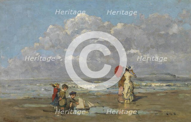 On the Beach, c1870-1888. Creator: Pericles Pantazis.