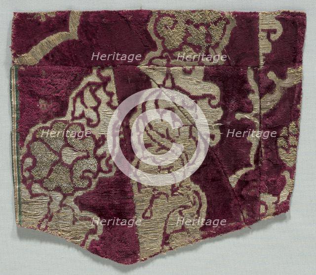 Velvet Fragment, 1400s. Creator: Unknown.