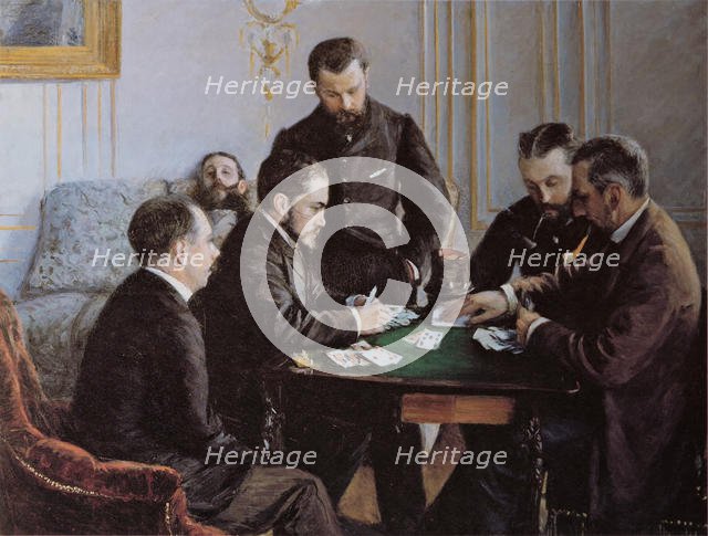 La Partie de bésigue , ca 1881. Creator: Caillebotte, Gustave (1848-1894).