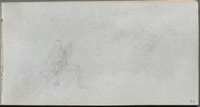 Sketchbook, page 77: Figure Study. Creator: Ernest Meissonier (French, 1815-1891).