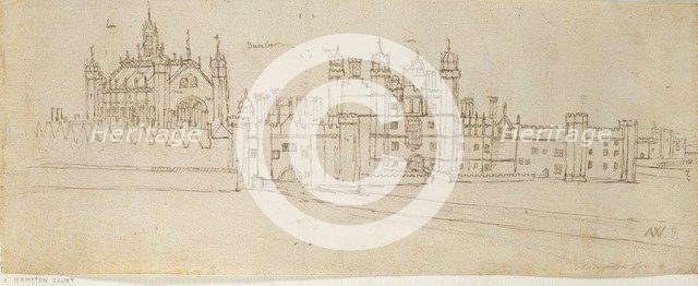 The Chapel and Gatehouse of Hampton Court Palace, c1550-1560. Artist: Anthonis van den Wyngaerde.