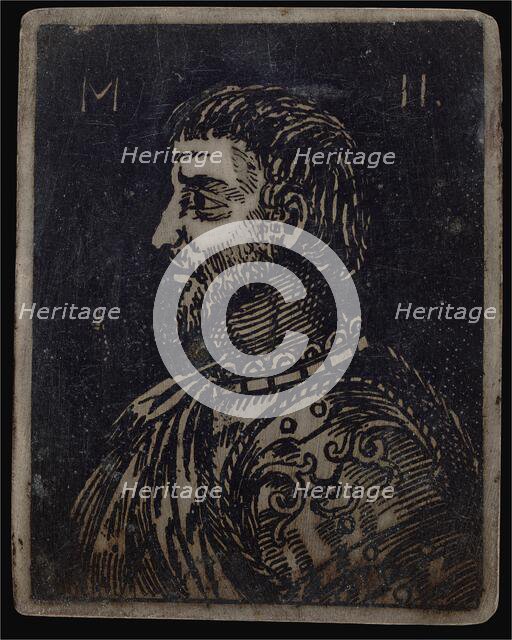 Bust of a Bearded Man with Ornate Breastplate Facing Left. Creator: Unknown.