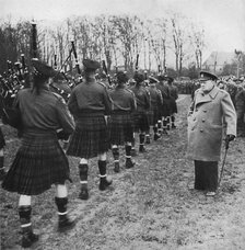 'Scotties parade on German soil', 1945. Artist: Unknown.
