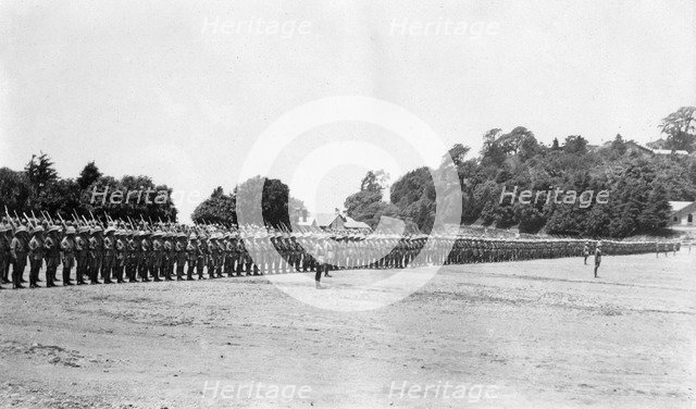 5th Battalion East Surrey regiment on parade, Chakrata, 1917. Artist: Unknown
