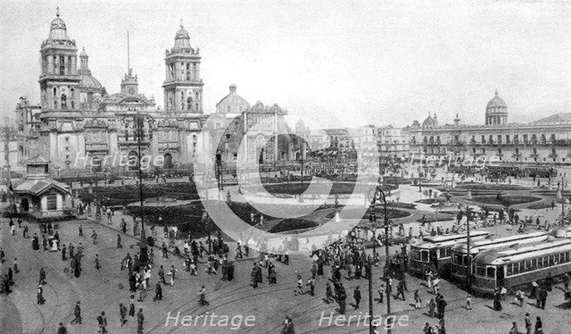 Cathedral and National Palace, Mexico City, Mexico, 1926. Artist: Unknown