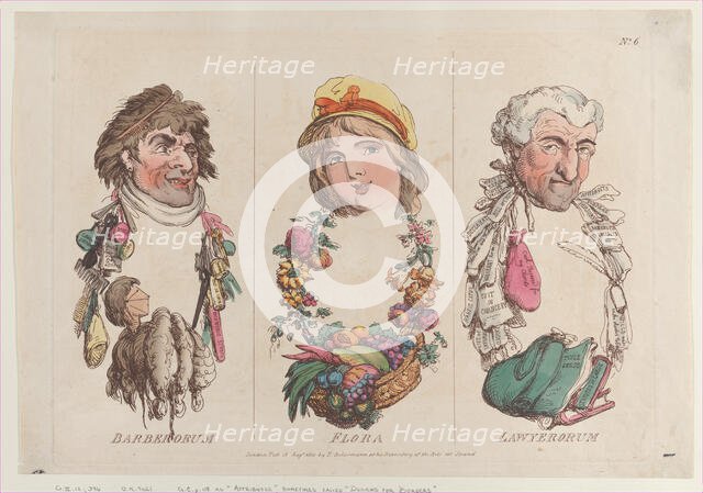 Barberorum, Flora, Lawyerorum, August 15, 1800., August 15, 1800. Creator: Thomas Rowlandson.