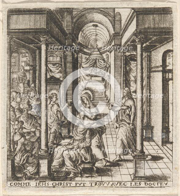 Mary and Joseph Find the Boy Jesus in the Temple with the Doctors, probably c. 1576/1580. Creator: Leonard Gaultier.
