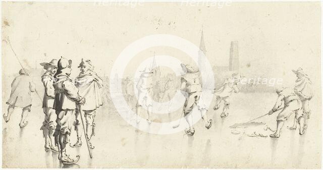 Skaters near Zwolle, c.1610-1640. Creator: Gerard Terborch II.