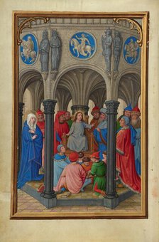 Jesus Among the Doctors; Prayer Book of Cardinal Albrecht of Brandenburg, about 1525-1530. Creator: Simon Bening.