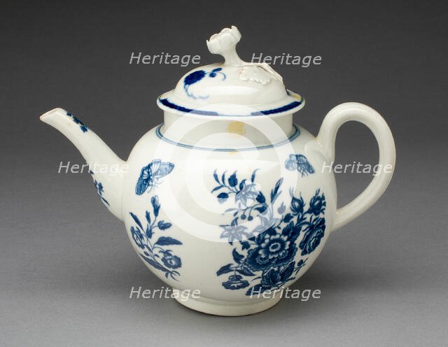 Teapot, Worcester, c. 1770. Creator: Royal Worcester.