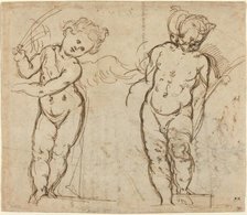 Two Standing Putti [recto]. Creator: Unknown.