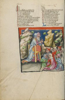 Moses's Last Prophecies; Weltchronik, about 1400-1410. Creator: Unknown.