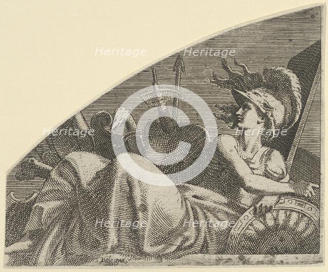 Bellona Seated on her Trophies, ca. 1540-45. Creator: Leon Davent.