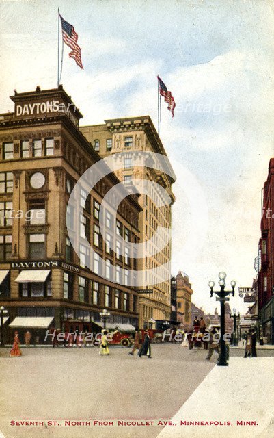 Seventh Street, Minneapolis, Minnesota, USA, 1914. Artist: Unknown