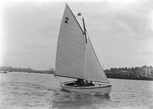 The Hamble River Class 'Dot' (No 2) sailing close-hauled, 1921. Creator: Kirk & Sons of Cowes.