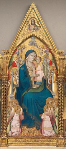 Madonna and Child Enthroned with Twelve Angels, and with the Blessing..., shortly before 1387. Creator: Agnolo Gaddi.