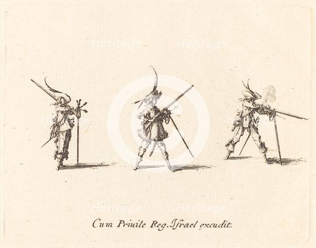 Firing the Musket, 1634/1635. Creator: Jacques Callot.