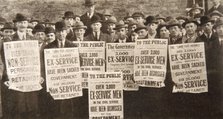 Peaceful demonstration regarding the treatment of British ex-servicemen, 1923.  Artist: S Cowan