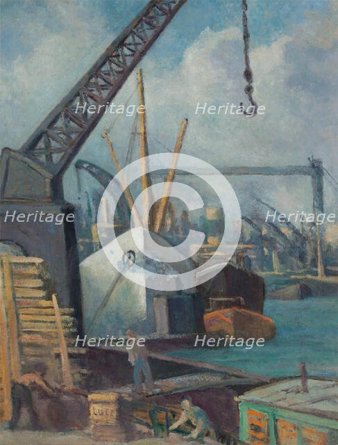 Le Port at Rouen, c1912. Creator: Maximilien Luce.