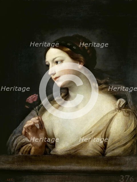 Girl with a Rose, 1630-1635. Creator: Reni, Guido (1575-1642).