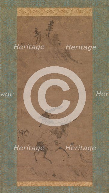 Su Shi Riding a Donkey, early 15th century. Creator: Bokudo Sojun.