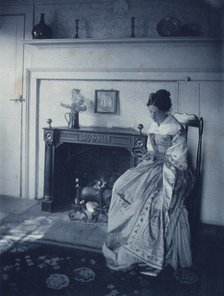 Miss Fidelia with her lover's profile, c1900. Creator: Unknown.