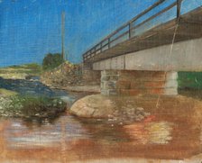 Sketch of a landscape with a bridge, 1900. Creator: Aurel Ballo.