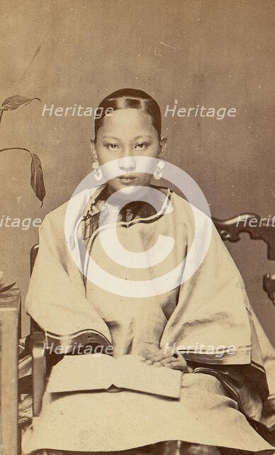 Young Woman with Earrings, 1870s. Creator: Unknown.