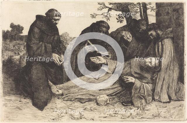 The Death of Saint Francis (La mort de St. Francois). Creator: Alphonse Legros.
