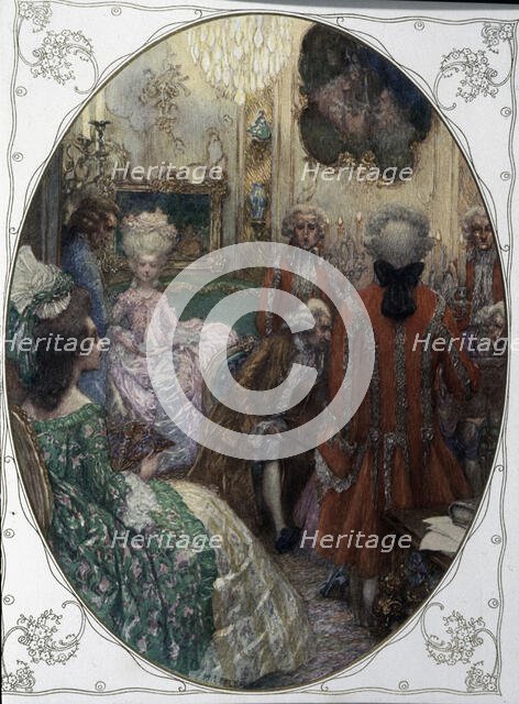 Scene from the work 'Quartet A 'by W. A. Mozart, 1910. Creator: Lefler Heinrich (1863-1919).