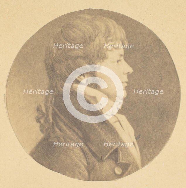 Mezzotint portrait of a Young Man in Profile, from The St. Memin Collection of Portraits, 1862. Creator: Jeremiah Gurney.