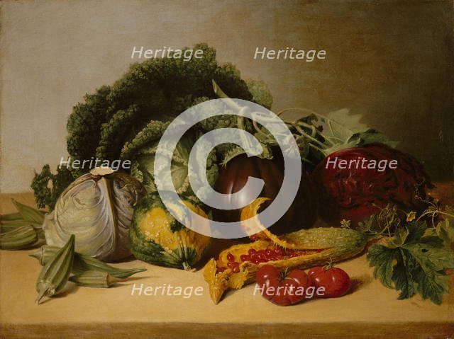 Still Life: Balsam Apple and Vegetables, ca. 1820s. Creator: James Peale.