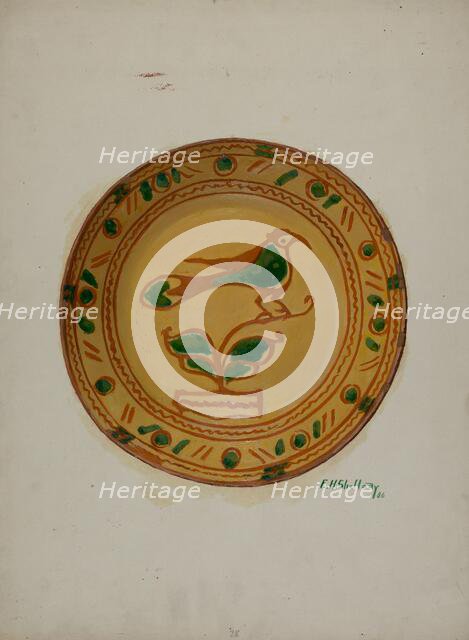 Pa. German Plate, 1936. Creator: Eugene Shellady.