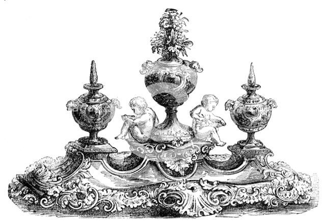 Silver-gilt Inkstand for Presentation by Her Majesty to the King of Siam, 1856.  Creator: Unknown.